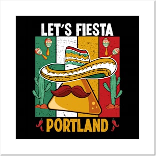 Vintage Lets Fiesta Cinco de Mayo Party Portland Oregon Posters and Art